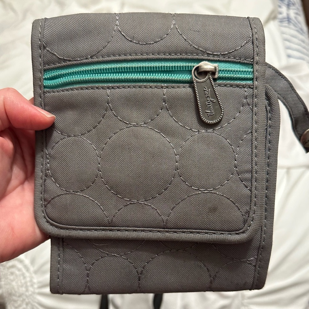 Vera Bradley Gray and Teal Crossbody Bag